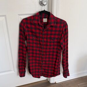 J. Crew Red and Black Plaid Button-Down Shirt